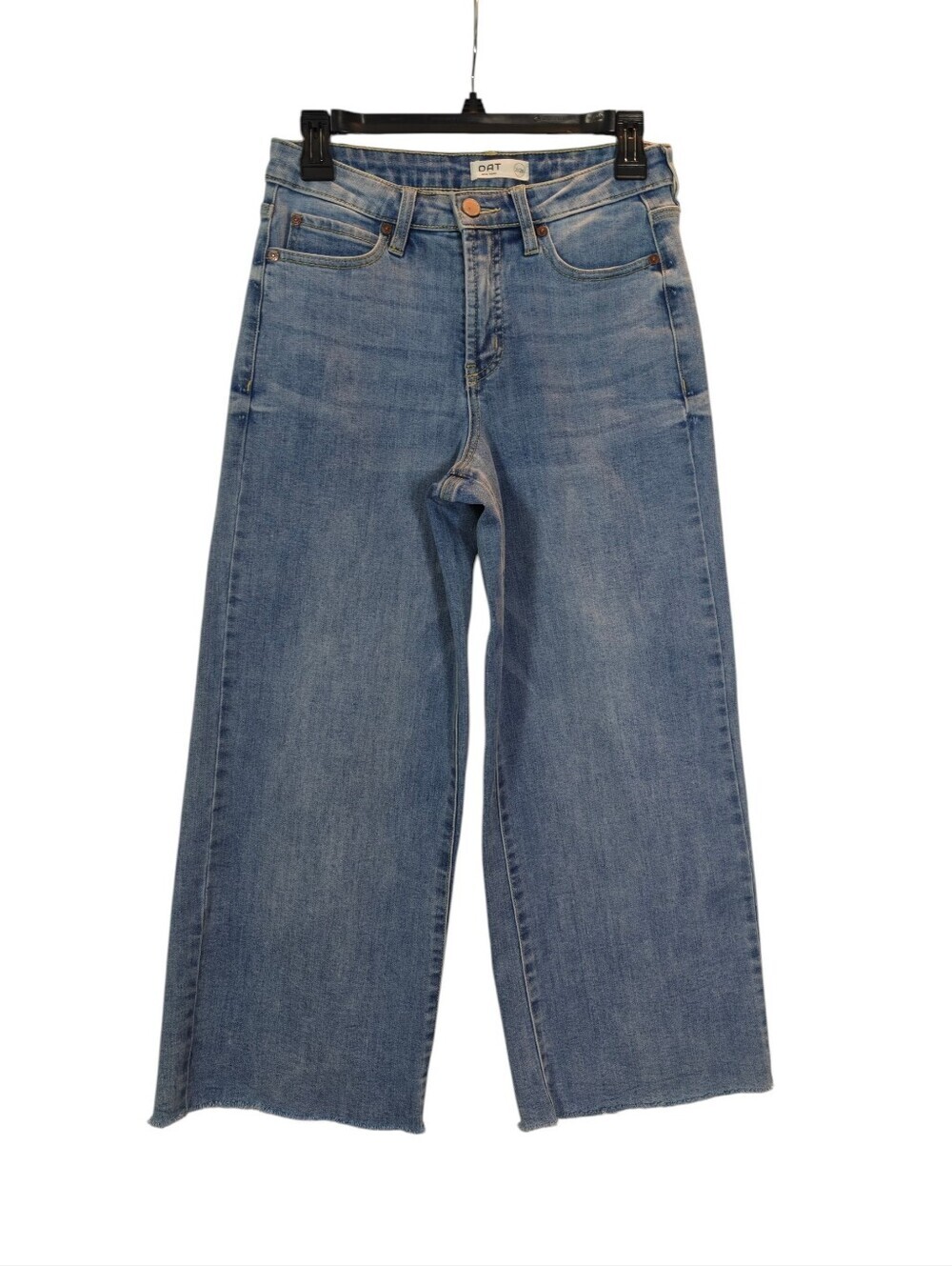 OAT NEW YORK Wide Leg Cropped Jeans In Light/Med Blue Wash Size 2/26